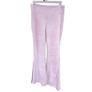 NWOT No Boundaries Juniors Medium Pink Velvet Flare Pants